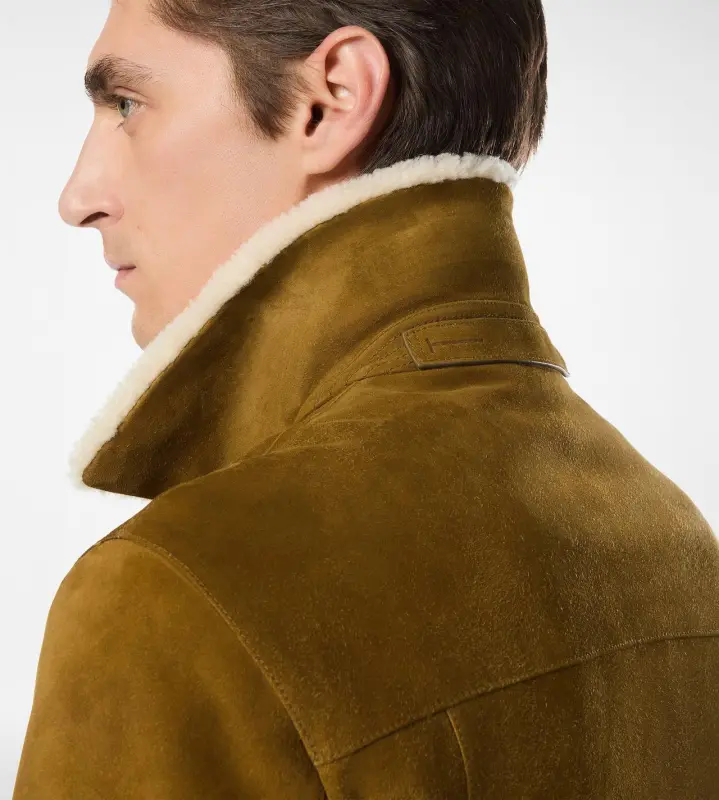 BRUSHED SUEDE SHEARLING COLLAR TRUCKER SEED online